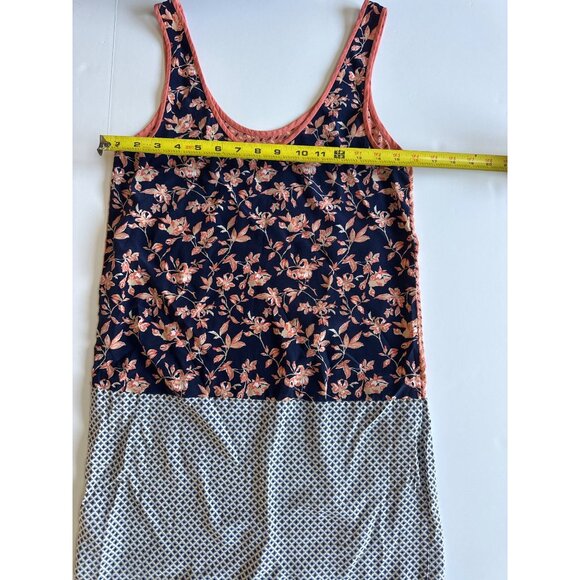 Joie Reversible Floral Silk Tank Dress XS Navy & Peach - Picture 5 of 9